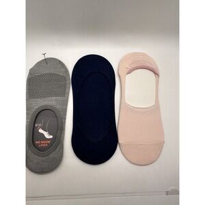 3 Pair No Show Liner Socks Women's Size 7-9